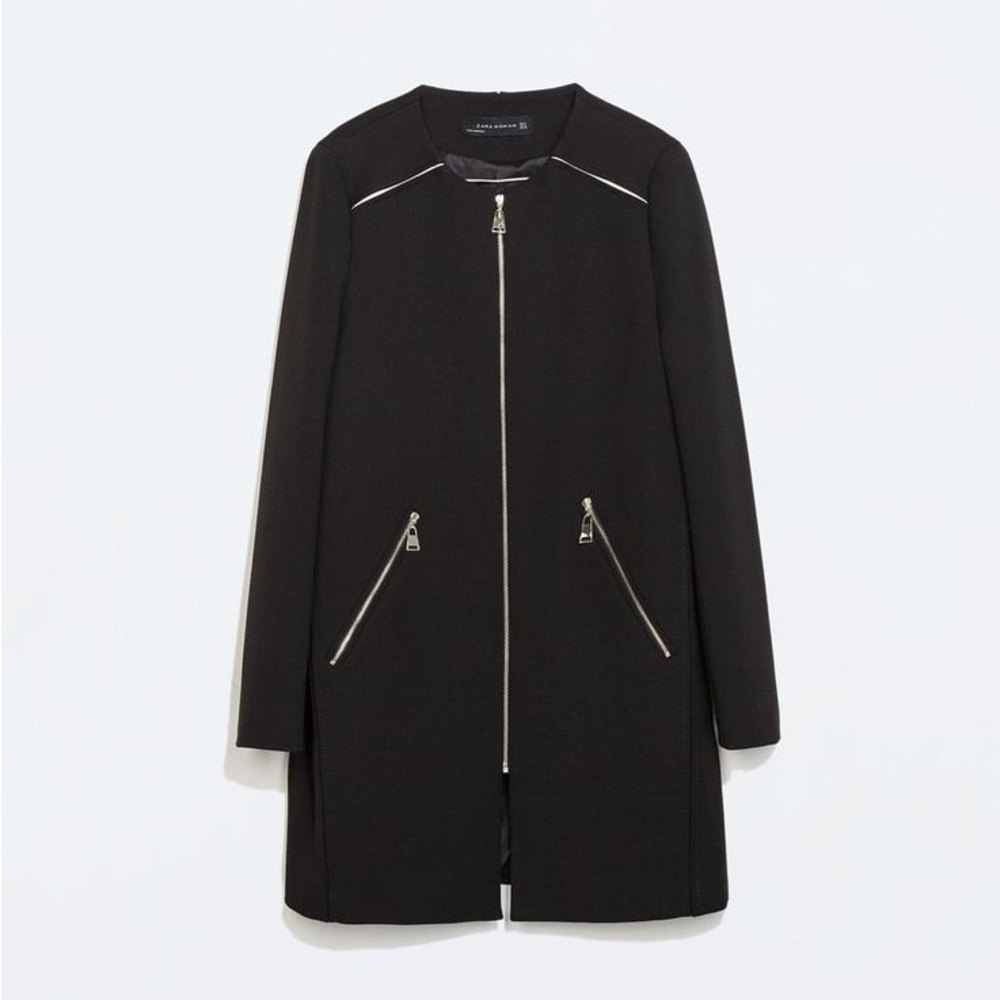 BNWOT Zara Black Zip Coat